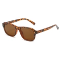 Retro Übergroße Sonnenbrille mit Schildpatt-Muster und dunkelbraunen Gläsern - Leopard Rahmen Tee Gläser