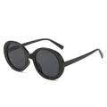 Lunettes de soleil rondes rétro surdimensionnées avec cadre noir et paillettes - Monture Noire Verres Gris