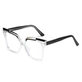 Occhiali TR90 quadrati oversize anti-luce blu in finitura trasparente e nera - Nero Sfumato Trasparente