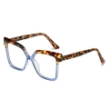 TR90 butterfly frame blue light glasses in tortoiseshell and transparent blue finish - Demi Blue Gradient