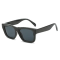 Fashionable oversized square sunglasses with black frames and dark lenses for men and women - Regular / Black Frame Grey Lens
