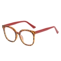 Occhiali TR90 tondi oversize con montatura tartarugata e aste rosse vivaci - Leopardo con Aste Rosso Vino