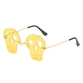 Halloween randloze schedel zonnebril met geel montuur en gouden metalen pootjes - Goud/Geel