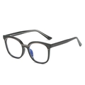 Occhiali TR90 oversize neri con dettagli in oro rosa e lenti anti luce blu protettive - Montatura nero lucido