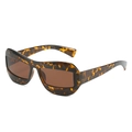 Gafas de sol vintage de carey con lentes marrones y diseño de montura ancha retro - Montura de Leopardo Lente Marrón