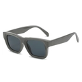 Fashionable oversized square sunglasses with transparent dark grey frames and tinted lenses - Regular / Grey Frame Grey Lens
