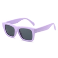 Fashionable lavender purple square oversized sunglasses with dark lenses for men and women - Regular / Purple Frame Grey Lens