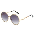 Lunettes de soleil rondes rétro avec monture en métal doré et verres dégradés gris - Monture Dorée Verre Dégradé Gris