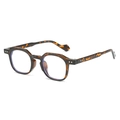 Occhiali ottagonali retrò anti luce blu con montatura in PC tartarugata alla moda - Montatura Leopardata