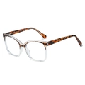 Katzenaugen-TR-Brillengestell mit oberem Schildpatt-Rand und transparentem Unterteil - Oben Leopard Unten Transparent Leopard Beine