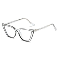 Occhiali anti-luce blu cat-eye con montatura trasparente TR90 e cerniere in metallo - Montatura Nero Bronzo