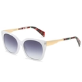 Fashionable square sunglasses with transparent white frame and gradient lenses - Regular / White Frame with Double Grey Lenses (Incl. 13% VAT)