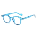 Occhiali anti-luce blu blu traslucidi con montura PC alla moda di forma poligonale - Montatura Blu
