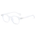 Modern transparent oversized hexagonal blue light blocking glasses with silver rivets - Transparent Frame