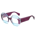 Occhiali da sole rotondi alla moda con montatura bicolore viola e blu chiaro - Montatura Blu Viola Lente Chiara
