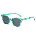 Occhiali da sole cat-eye con montatura turchese traslucida e lenti grigio scuro - Montatura Verde Lenti Grigie