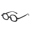 Montatura per occhiali quadrata nera classica unisex con lenti trasparenti - Montatura nero lucido