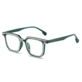 Occhiali quadrati verdi con strass scintillanti per un look alla moda ed elegante - Montatura Verde
