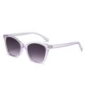 Occhiali da sole cat-eye con montatura viola chiaro trasparente e lenti grigie sfumate - Montatura Viola Lenti Grigie