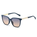 Cat eye sunglasses in navy blue with pearl-encrusted temples and gradient lenses - Regular / Standard (13% VAT) Blue Frame / Gray-Pink Lenses