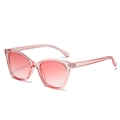 Lunettes de soleil œil de chat avec monture rose translucide et verres dégradés - Standard / Monture rose standard avec verres rose double