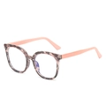 Tortoiseshell TR90 large frame glasses with pink temples and blue light blocking lenses - Pattern with Pink Temple