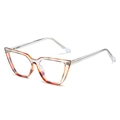 Occhiali anti luce blu cat eye con montatura ambra tartarugata e stanghette trasparenti - Montatura Leopardata