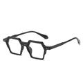 Fashion oversized hexagonal black glasses frames for men and women in modern streetwear style - Black Frame / Clear Lens (Anti-Blue Light)