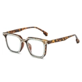 Montatura quadrata tartarugata con strass scintillanti per un look vintage di lusso - Montatura Leopardata