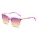 Cat eye sunglasses with purple yellow gradient lenses and pearl heart metal temples - Regular / Standard (13% VAT) Purple & Yellow Frame / Purple-Yellow Lenses