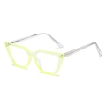 Occhiali cat eye giallo fluo e trasparenti in TR90 con filtro per luce blu e molle - Montatura Verde Chiaro