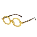 Occhiali quadrati gialli trasparenti con stanghette tartarugate per un look vintage - Giallo Trasparente