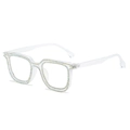 Square clear frame glasses with sparkling rainbow AB rhinestones in a luxury finish - Standard (Incl. 13% Tax) Transparent Frame / Regular