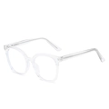Montatura trasparente TR90 grande con lenti anti-luce blu in stile minimalista - Montatura Trasparente