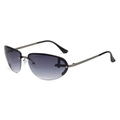 Lunettes de soleil de sport sans monture avec verres dégradés gris et croix en métal - Monture Gunmetal Verres Gris Dégradé