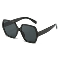 Occhiali da sole esagonali oversize con montatura nera lucida e lenti grigio scuro - Montatura Nero Lucido Lenti Grigie