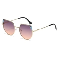 Occhiali da sole cat-eye in metallo con lenti sfumate viola-arancione oro - Regolare / Montatura Oro Lenti Grigio Rosa