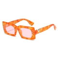 Lunettes de soleil rétro monture écaille orange et verres rose clair - Monture Ambre Verre Rose