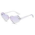 Fashionable heart-shaped sunglasses with translucent lavender frames and purple lenses - Purple Frame / Purple Lens
