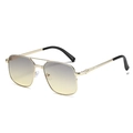 Lunettes aviateur carrées rétro avec monture dorée et verres dégradés gris-jaune - Standard / Régulier (incl. 13 % TVA) Monture dorée Verres gris-jaune