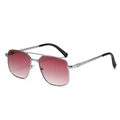 Lunettes aviateur argentées classiques avec verres dégradés rouges et monture métal - Standard / Régulier (TVA 13 % incluse) monture argentée verres dégradés rouges