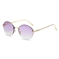 Lunettes de soleil ovales sans monture, verres dégradés violets et monture dorée - Cadre Doré Violet Dégradé