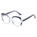 Montatura occhiali TR90 retrò bicolore in viola scuro e blu chiaro trasparente - Montatura Blu Viola Lenti Trasparenti