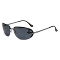 Lunettes de soleil de sport ovales gris fusil avec verres foncés et monture métal - Monture Anthracite Verres Gris