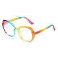Montatura per occhiali a poligono in TR90 sfumato arcobaleno con design oversize - Montatura Arcobaleno