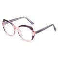 TR90 Katzenaugen-Brille mit Blaulichtfilter und lila-rosa Farbverlauf-Rahmen - Rosa Lila Rahmen