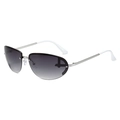 Lunettes de soleil de sport sans monture avec verres dégradés gris et branches en métal - Monture Argentée Verres Gris Foncé