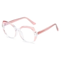 Rosafarbene TR90 Cat-Eye-Brille mit Blaulichtfilter, transparentem Rahmen und Retro-Design - Transparent Rosa Rahmen