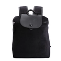 Zaino nero minimalista in tela con dettagli in pelle e maniglia superiore - Stile di base / Nero