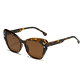 Lunettes de soleil œil de chat avec monture écaille classique et verres marron - Monture Léopard Verres Marron